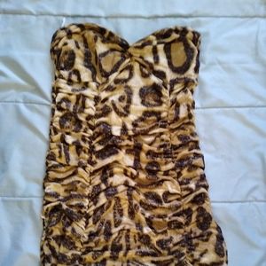 Leopard print mini dress